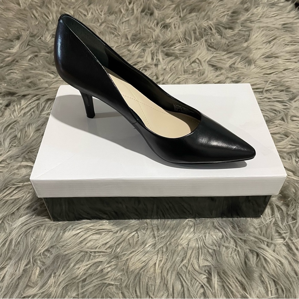 Black Leather Stiletto Jeules Pump